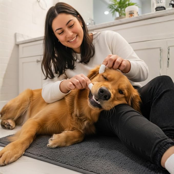 Kirby's Choice Dog Teeth Finger Wipes 50 Ct – Dental Wipes for Dogs & Cats – Removes Plaque, Tartar & Bad Breath – Safe Oral Care & Breath Treatment – Easy Pet Dental Cleaning Wipes