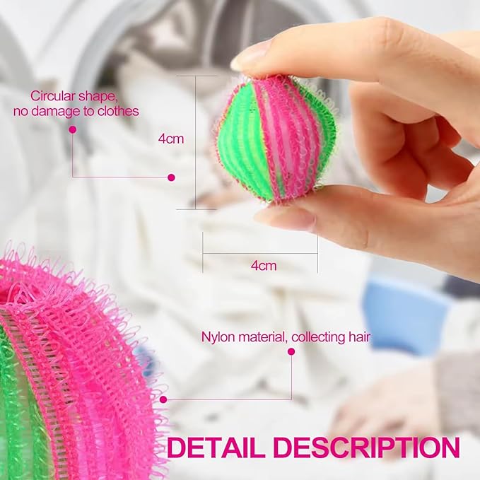 12 PCS Pet Hair Remover for Laundry, Fur Ball Laundry Pet Hair Remover, Say Goodbye to Dog & Cat Hair on Clothes! Reusable Fur Catcher for Washer, Won’t Damage Fabrics
