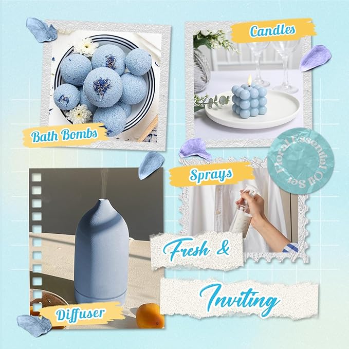 SALKING Essential Oils Gift Set, 100% Pure Fragrance Oil Aromatherapy Essential Oils Set,Premium Scented Oils for Oil Diffusers 6 x 10 ML - Jasmine, Neroli, Honeysuckle, Peony, Geranium, Freesia