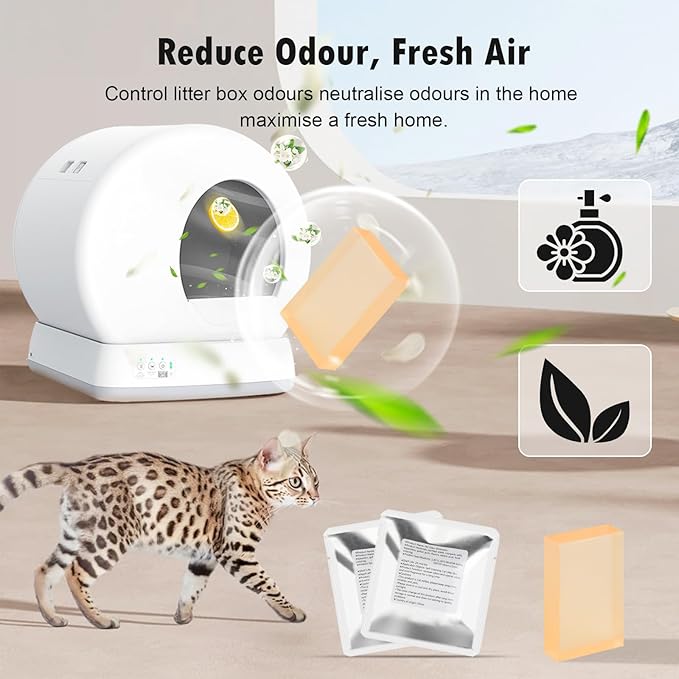 12 Pack Litter Box Deodorizer Compatible with MeoWant MW-SC01 / MW-SC02 / LB02 Self-Cleaning Cat Litter Boxes, 360° Odor Lock Cat Toilet Odor Eliminator Gel