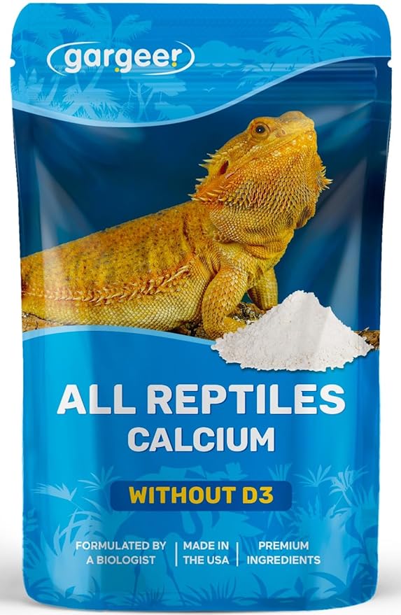 4oz All Reptile Calcium Powder, Phosphorus-Free Ultrafine Powder, Pure Dust Without Vitamin D3, Ready to Use for All Reptiles, Lizards & Amphibians Supplement. Made in The USA. Enjoy !