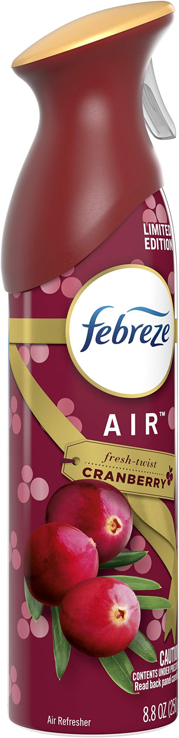 Febreze Air - Air Freshener Spray - Fresh-Twist Cranberry - Limited Edition Holiday Collection 2020 - Net Wt. 8.8 OZ (250 g) Per Bottle - Pack of 2 Bottles