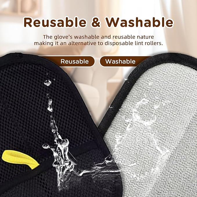 1 Pcs Electrostatic Pet Hair Removal Gloves, 2025 New Reusable Efficient Grooming Gloves for Pet Hair, Dogs Cats Hair Grooming Gloves for Furniture, Carpet, Pet Grooming, Car Seat, Clothes
