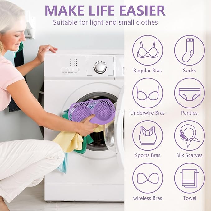 3PCS Bra Laundry Bag for Delicates, Machine Mesh Laundry Bags, Lingerie Protector for Bras, 2025 Upgrade No-Fallout Design - Lockable Zipper & 2 Keys for Bras, Underwear, Fits A-38DDCup