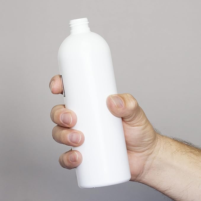 Artanis Home Silkscreened Empty Shampoo Bottle, Cosmo/Bullet 16 oz, White (White Pump)