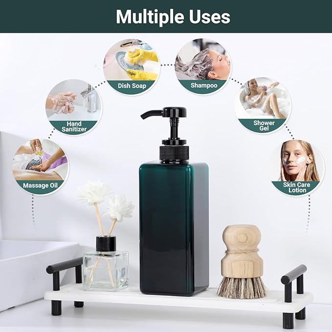 Suream Shampoo Dispenser Bottle - 22oz/650ml, Plastic Body Lotion Bottles with Pump, 3Packs Large Capatity Empty Containers for Bathroom Shower, Lotion, Liquid Soap, Baby Care, Hand Care, Massage Oil