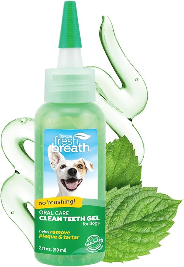 TropiClean Clean Teeth Gel for Dogs | Dog Dental Care | Dog Toothpaste | Breath Freshener | Easy Teeth Cleaning | Made in the USA | 2 oz