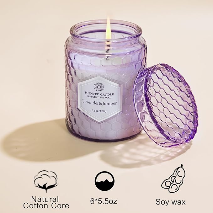 Candles for Home Scented, 6 Pack Aromatherapy Candles Gifts Sets for Women Birthday,33 oz Soy Wax 240 Hour Long Lasting Jar Candles