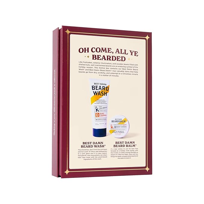 Duke Cannon Whisker Wonderland Beard Care Gift Set – Beard Wash + Beard & Face Lotion – Holiday Kit for Men – Barley & Wheat Protein – Vitamin B & E – Light Citrus Scent – Grooming Gift