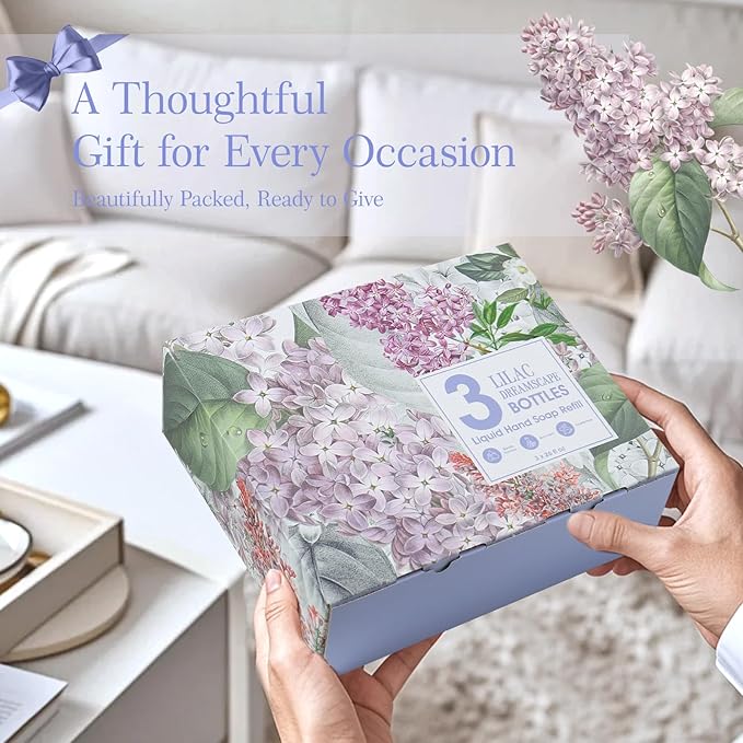 ROMIIE ZOI Liquid Hand Soap Refill Gift Set – 3 Pack (26 Fl Oz Each), Lilac Scent, Moisturizing & Biodegradable, Gentle Formula with Essential Oils for Kitchen, Bathroom