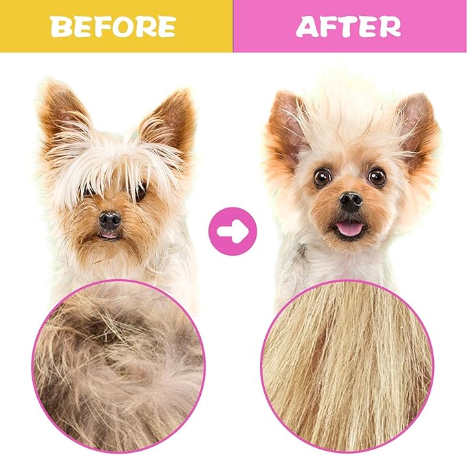 Flea Comb Set for Cats & Dogs - 6 Pack Pet Grooming for Small, Medium & Large Pets (Pink)