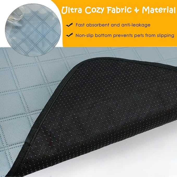 4 Pack Guinea Pig Cage Liners Washable Super Absorbent Guinea Pig Bedding Waterproof Reusable Guinea Pig Pee Pads Anti Slip Mat for Small Animals Rabbit Hamster Rat - 24" x 18"