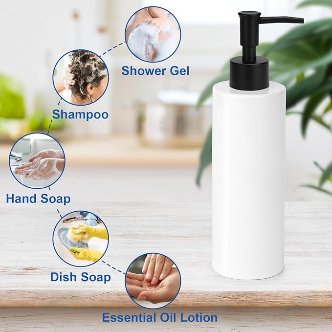 Ceramic Soap Dispenser 11.8oz Liquid Ceramic Soap Pump Dispenser for Bathroom, Refillable Dish Soap Dispenser for Kitchen