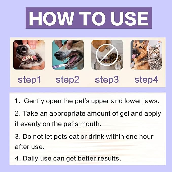 3Pcs Pet Oral Repair Gel, Dog Oral Repair Gel, Pet Breath Freshener for Cats and Dogs, Removes Tartar, Keeps Breath Fresh, Strengthens Teeth, Without Brushing