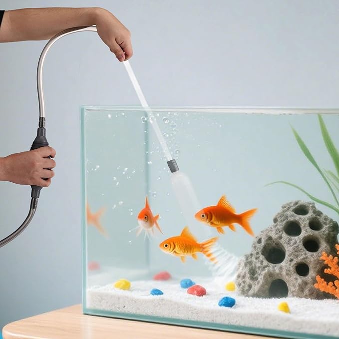 7 Pieces Fish Tank Vacuum Gravel Cleaner Kit with Aquarium Cleaning Kit, Gravel Vacuum for Aquarium Water Change and Remove Dirt Sand
