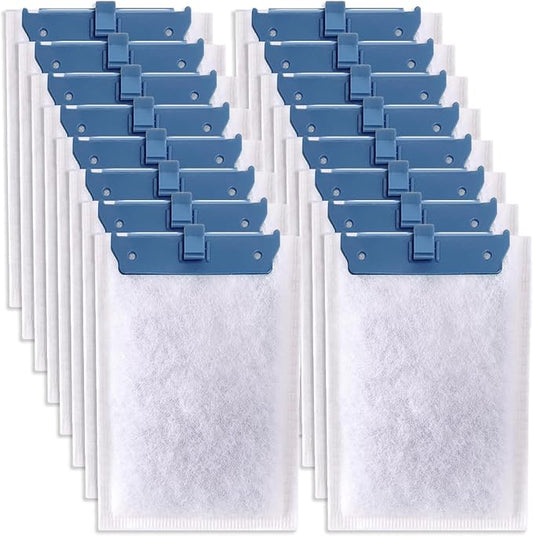 16 Pack Filter Cartridge Compatible with Whisper Bio-Bag Filters 10i/IQ10/PF10, Medium Replacement Filter Cartridges for Aquariums Compatible with ReptoFilte 20 gallons (90 GPH)