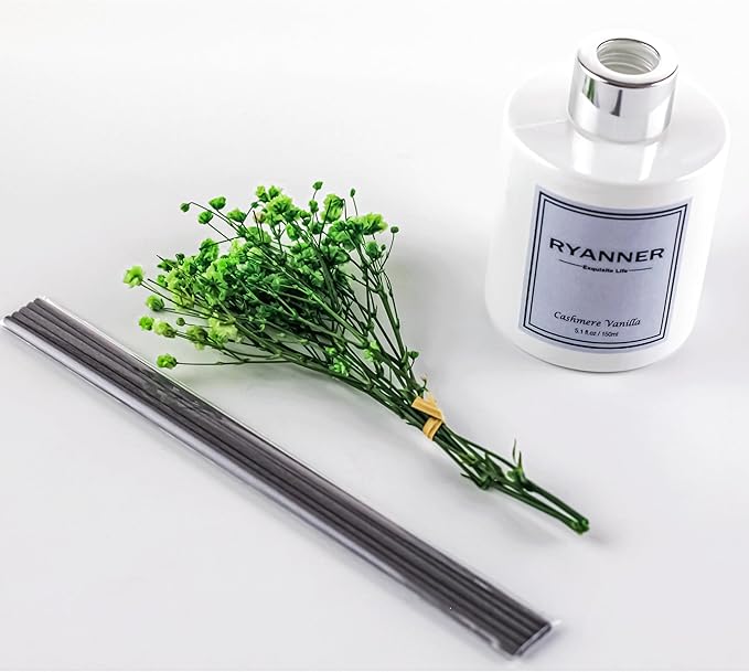Reed Diffuser Set,5.1 fl oz Cashmere Vanilla Scent Diffuser with Sticks Home Fragrance Reed Diffuser with Essential Oil for Bathroom Shelf Decor&Air Freshener,Home Bathroom Office Decor&Gifts