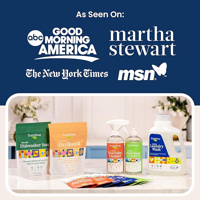 Truly Free OxyBoost - Oxygen Stain Remover Powder for Laundry | Color Safe Stain Remover for Clothes | Chlorine-Free Whitener for Whites & Colors | Oxy Cleaner with Sodium Percarbonate (12.5oz)