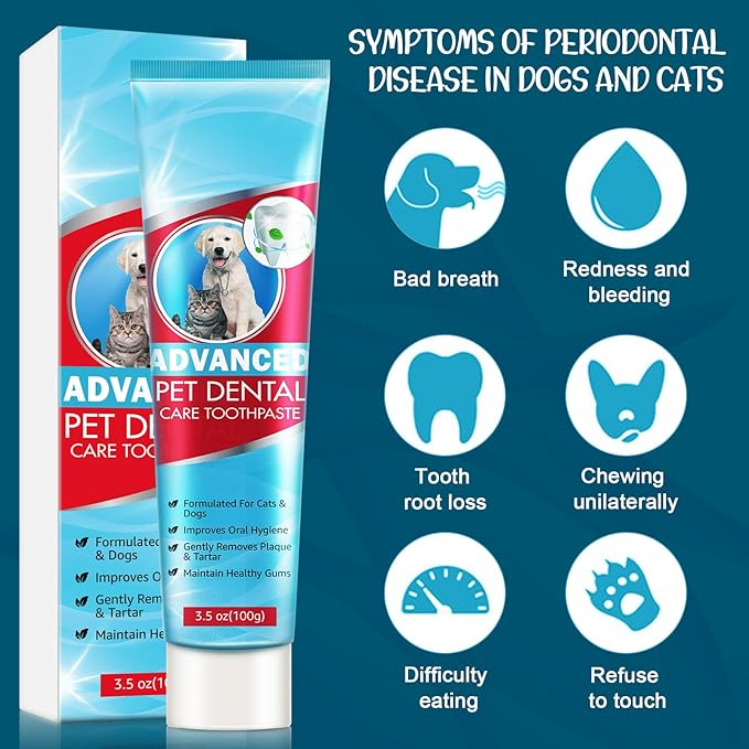 Dog Toothpaste Mint for Dogs and Puppies, Fresh Breath Dental Kit for Pets Dog Toothpaste Mint Teeth Cleaning for Dogs and Puppy Teeth Cleaning Kit