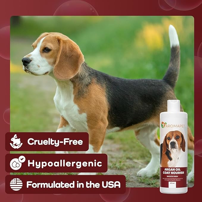 Argan Oil Coat Nourish Dog Shampoo - Deodorizing Dog Shampoo with Chamomile - Great for Beagle, Short Coats & Sensitive Skin - Hypoallergenic Light moisturizing with Gentle cleansers.