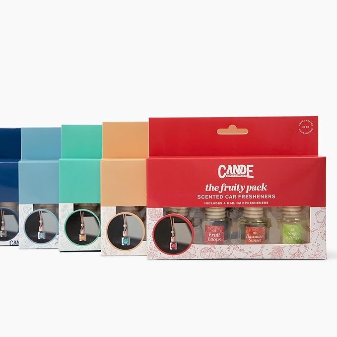 CE Craft Hanging Car Air Freshener – Fragrance Oil Diffuser with Essential Oils – Long-Lasting Aromatherapy Scents for Automobiles – 4 Pack, Bakery