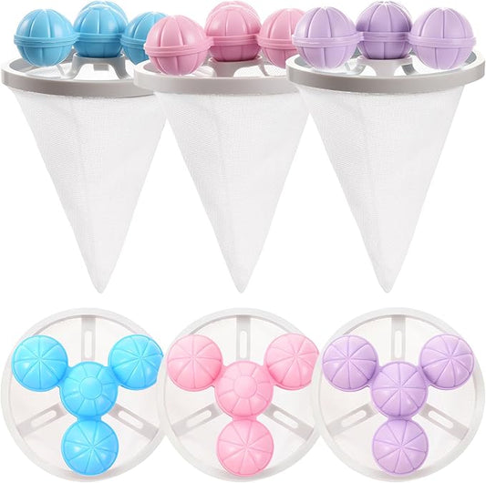 3 Pcs Pet Hair Remover for Laundry, Floating Hair Filtering Mesh Removal, Reusable Hair Catcher Washer Machine, Hair Filter Cleaning Mesh Bag Dog Cat Hair