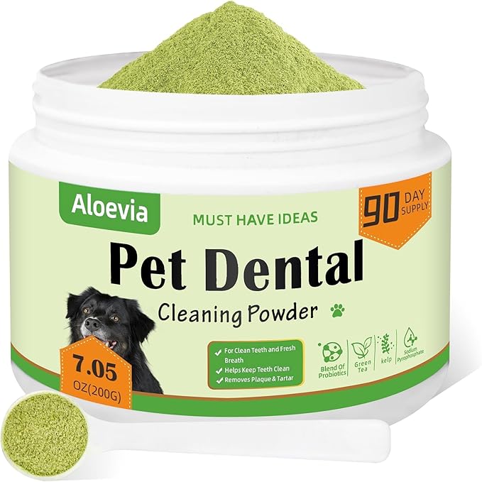 Iron Paws Dental Powder for Dogs 200g - 90 Day Supply, Enzymatic Teeth Cleaning Powder & Breath Freshener, Plaque & Tartar Remover for All Dog Breeds