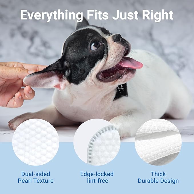 Dog Ear Wipes, Finger Design Pet Ear Cleaner Wipes for Dogs and Cats, Soothing Forest Formula for Itchy Ears, Infection Solution, Gentle Yeast Remover and Puppy Ear Wash Wipes, 60ct