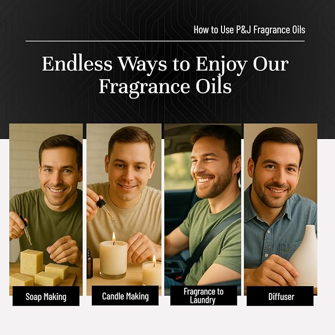 P&J Trading Fragrance Oils for Diffusers for Home Fragrance Scents for Candle Making - Soap Making Supplies - Car Diffuser Scents - Essential Home Gift Set - Gentlemen's - Cedar, Sandalwood & More