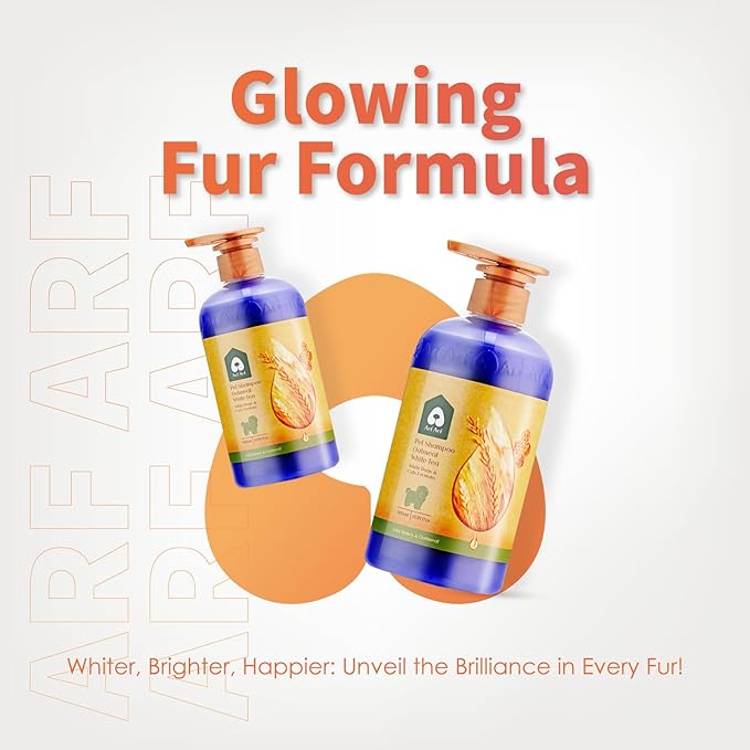Arf Arf Dog Shampoo Whitening Formula, White - Patented Brightening Formula Removes Yellowing, Mud & Tear Stains-Makes Coat Sparkling White & Soft-Gentle pH Balanced for All Breeds-Fresh Scent-16oz