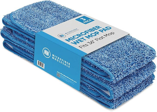 36" Microfiber Wet Mop Pad (3) - Microfiber Wholesale