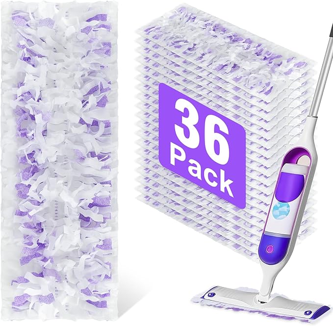 36 Pack Disposable Power Mop Refills Pads for Swiffer Power Mop,Swifter Spray Wet Pads Refill,Disposable Spray Mopping Pads Refills for Multi-Surface Floor Cleaning