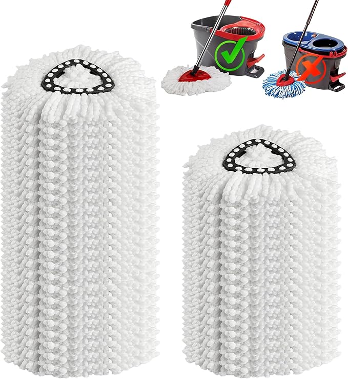 20 Pack Mop Replacement Heads, Microfiber Spin Mop Refills for EasyWrin 1-Tank System, 360 Degree Mop Replacement Head, Machine Washable Spin Mop Replace Head for Easy Floor Cleaning