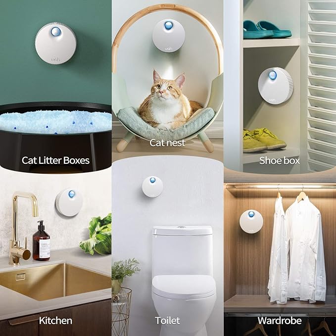 uahpet Cat Litter Deodorizer Odor Eliminator 99.9% Dust-Fall for All Kinds of Cat Litter Box Bathroom Wardrobe Kitchen and Small Area（ 80% Deodorization /99% Deodorization)