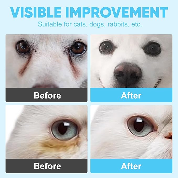 400Pcs Eyes Wipes for Dogs, Pet Tear Stain Remover Wipes, Pet Eye Wipes for Dogs & Cats, Hypoallergenic Soothing Cleansing Pet Wipes (200pcs x2)