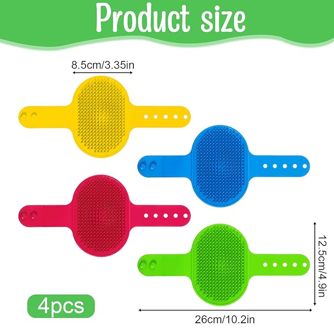 4Pcs Cat Self Groomer for Indoor Cats, Softer Cat Head Scratcher & Face Scratchers, Adjustable Cats Grooming Brush for Climbing Frames & Table Legs, Short/Long Hair Meow Interactive Massager Toy