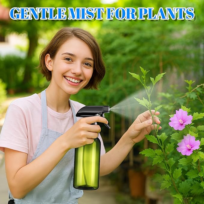 DIYSELF 2 Pack Spray Bottle for Cleaning Plastic Spray Bottles 16 oz 500ml Squirt Bottle for Hair Plants Pets Water Liquids Lab Empty Spray Bottles for Home and Garden (Green)