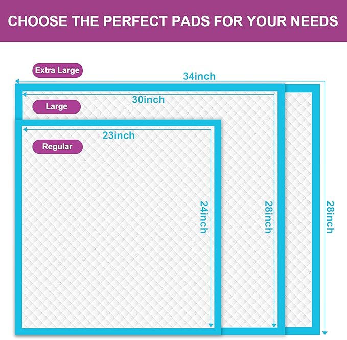 IMMCUTE Dog Pee Pads Extra Large 28"x34", X-Large Training Puppy Pee Pads Super Absorbent & Leak-Proof, XL Disposable Pet Piddle Pad and Potty Pads for Dogs, Puppies, Doggie (XLarge:28"*34"- 30 Ct)