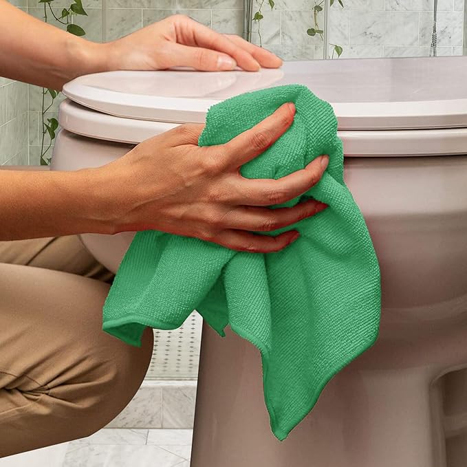 Avalon Towels Microfiber Cleaning Cloths Value Pack of 36 Size 16" x 16", Highly Absorbent, Lint Free, Reusable and Washable, Multicolor