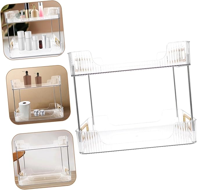 BESTOYARD 2tier Bathroom Countertop Storage Rack Vanity Organizer Under Sink Pet Stainless Steel Organize Your Space