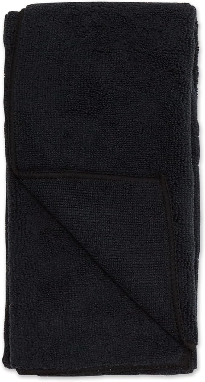 Bone Dry Pet Grooming Towel Collection Embroidered Absorbent Microfiber Drying Set, 15x30, Black, 3 Count
