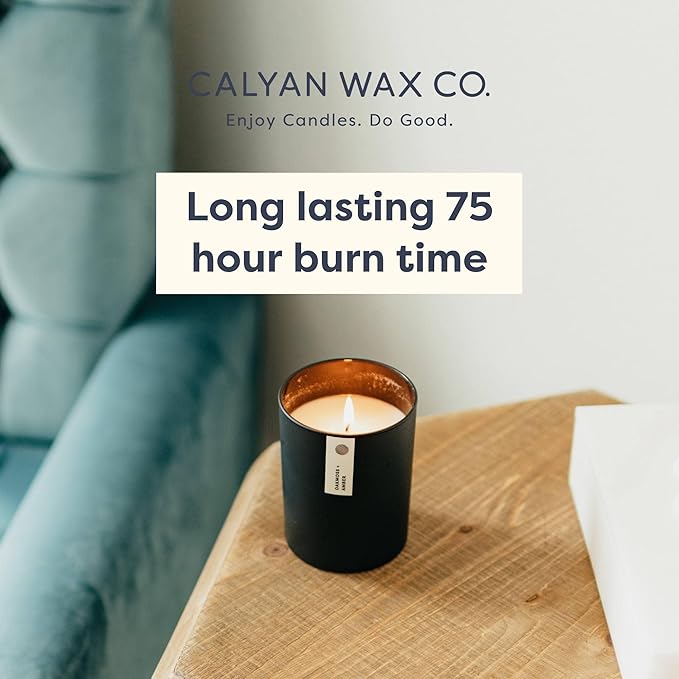 Calyan Wax Co. Soy Wax Candle, Home + Holiday Scented Candle, 75 Hour Burn Time, Aromatherapy Soy Candles, Non Toxic & Vegan Soy Wax, Black Tumbler Scented Candles, 10.2oz