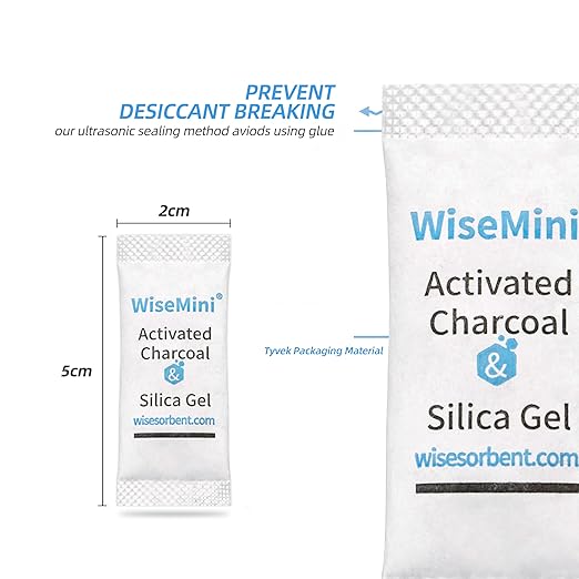 100Pcs 1 Gram Desiccant Deodorizer Sachet, Food Safe Desiccant Packs, High Absorption Capacity for Moisture & Odor, Silica Gel & Coconut Shell Activated Carbon Packets