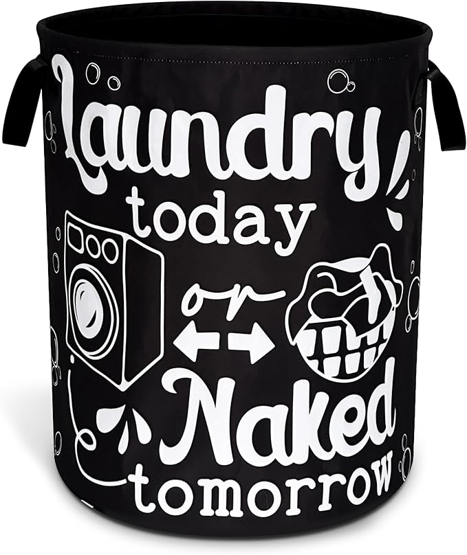 Wash Today Laundry Basket Oxford Cloth Funny Laundry Hamper With Handle Foldable Portable Clothes Storage Basket 18.9 X 16.5 Inch Storage Bag For Laundry Room/Bathroom/Bedroom/Dormitories