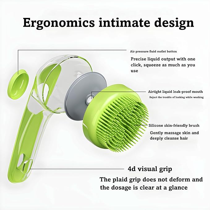 6Pcs Dog Bath Brush Set with Soap Dispenser - Cat Brush & Dog Toothbrush Kit | Silicone Pet Bathing Supplies for Washing, Shower & Shedding | Includes Finger Toothbrush, Scrubber for Small Breed