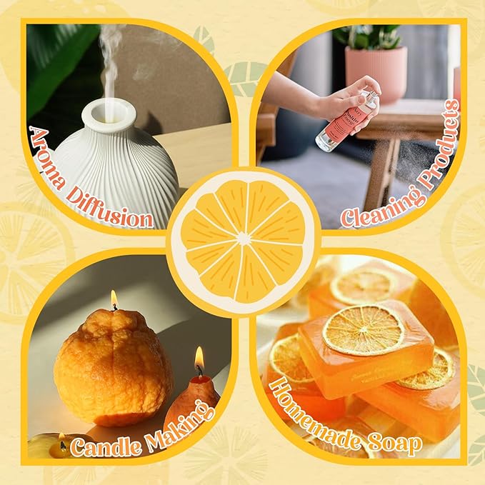 Citrus Essential Oils Set, ARVIDSSON Fresh Fruit Essential Oil for Diffuser, Grapefruit, Bergamot, Sweet Orange, Lemon, Lime, Tangerine, Citrusy Scented Oils Gift for Women