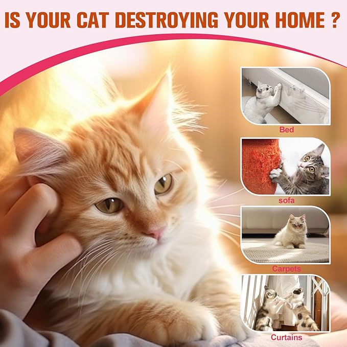 2 Pack Cat Deterrent Spray, Natural Cat Repellent Spray for Indoor & Outdoor, Scratch Deterrent for Furniture, Couches & Plants, Training Aid to Stop Scratching & Marking for Cats & Kittens