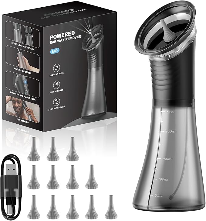 Upgraded Ear Wax Removal- Safe and Effective Ear Wax Removal Kit-Ear Cleaner Kit -with Wastewater Recovery System-HSA-FSA-Eligible