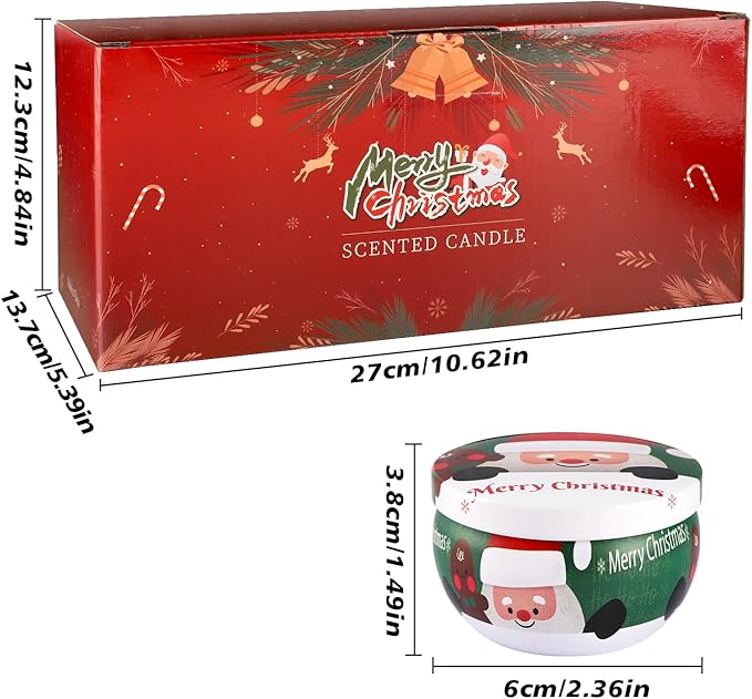 24 Pack Christmas Scented Candles - Natural Soy Wax Advent Candles, Smokeless Clean Burning with Cotton Wick, 2.5oz Mini Jar Candles for Holiday Gifts, Home Decor & Christmas Party Favors