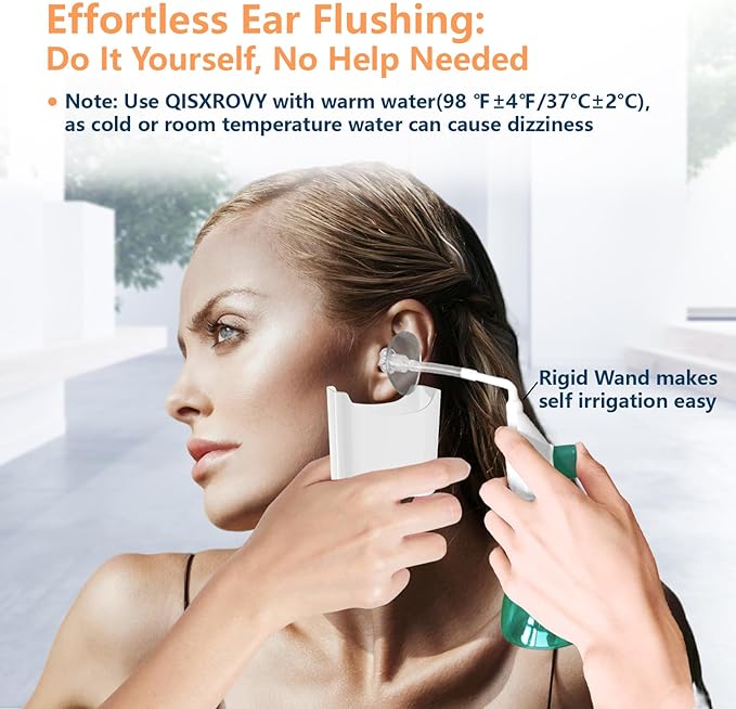 Ear Wax Removal Tool, Ear Cleaning Kits Safe Ear Irrigation Kit Ear Flush Kit for Adults Kids, Ear Wax Washer Device with LED Earwax Spoon, Basin, Bulb, Curette Kit, Towel, Tips, Storage Box Green